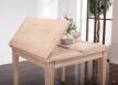 Table de repas 100x100 ralise en Chne massif de style Contemporain, plateau ouvert 200x100