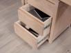 Bureau Contemporain en chne accompagn de son caisson de 3 tiroirs sur roulettes