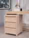 Bureau Contemporain en chne accompagn de son caisson de 3 tiroirs sur roulettes