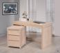 Bureau Contemporain en chne accompagn de son caisson de 3 tiroirs sur roulettes