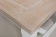 Table de ferme rectangulaire AXEL ralise en Chne massif 140x90 + 2 allonges de 40 cm Plateau et Allonges : Chne Bross Blanchi Pieds et ceinture Ivoire