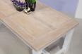 Table de ferme rectangulaire AXEL ralise en Chne massif 140x90 + 2 allonges de 40 cm Plateau et Allonges : Chne Bross Blanchi Pieds et ceinture Ivoire