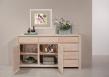 Buffet 2 portes 6 tiroirs Etienne, ralis en Chne de Ligne contemporaine Finition chne Bross Blanchi 
