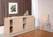 Buffet 2 portes coulissantes Hector, ralis en Chne de Ligne contemporaine Finition chne Bross 