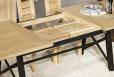Table rectangulaire Loann ralise en Chne et Fer 190x100 avec 2 allonges de 45 cm