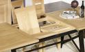 Table rectangulaire Loann ralise en Chne et Fer 190x100 avec 2 allonges de 45 cm