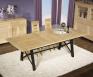 Table rectangulaire Loann ralise en Chne et Fer 190x100 avec 2 allonges de 45 cm