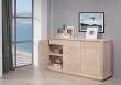 Buffet 3 portes Mathis ralis en Chne de style Contemporain Finition Chne Bross Blanchi