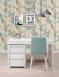 Bureau Contemporain en chne accompagn de son caisson de 3 tiroirs sur roulettes