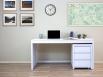 Bureau Contemporain en chne accompagn de son caisson de 3 tiroirs sur roulettes