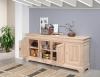Buffet 4 portes Gael ralis en Chne Massif de style Louis Philippe Finition Chne Bross Blanchi 