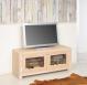 Meuble TV 2 portes Vitres Loann ralis en chne massif de style Contemporain 