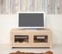 Meuble TV 2 portes Vitres Loann ralis en chne massif de style Contemporain 