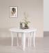 Table ronde  volets diamtre 120 ralise en Chne massif de style Louis Philippe 10 allonges de 40 cm (24 personnes) Finition Chne Bross Ivoire 