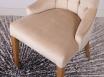 Chaise de séjour Capitonnée, 4 pieds en Chêne Massif Tissu beige Valdouro