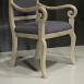 Fauteuil Crosse de style Louis Philippe en chne massif Finition Chne Bross