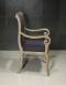 Fauteuil Crosse de style Louis Philippe en chne massif Finition Chne Bross