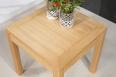 Table de repas 75x75 ralise en Chne massif de style Contemporain, plateau ouvert 150x75