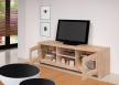 Meuble TV 2 portes vitres Loann ralis en chne massif de style Contemporain 