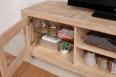 Meuble TV 2 portes vitres Loann ralis en chne massif de style Contemporain 