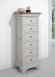 Chiffonnier 6 tiroirs Benjamin ralis en Chne Massif de style Louis Philippe Finition Chne Bross Gris Perle pour le corps, Chne Naturel pour le plateau
