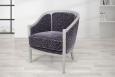 Fauteuil Cabriolet Paul ralis en Chne Massif de style Louis Philippe Tissu Prune MMP Boutique