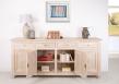 Buffet 4 portes Amaury ralis en Chne Massif de style Campagnard Finition Chne bross blanchi MEUBLE UNIQUE