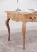 Bureau Ministre réalisé en Chêne de Style Louis XV Finition Chêne brossé Naturel Patiné, moleskine noir au milieu