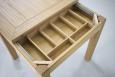 Table de repas 75x75 ralise en Chne massif de style Contemporain, plateau ouvert 150x75 SEULEMENT 1 DISPONIBLE