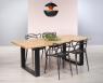 Table rectangulaire Yvan ralise en Chne massif 200x95 Plateau Fixe Plateau chne Naturel Pitement chne bross Noir