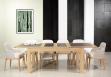 Table de repas rectangulaire 160X100 Matho ralise en Chne Ligne Contemporaine Plateau avec cramique