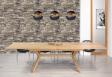 Table de repas rectangulaire 200X100 ralise en Chne Ligne Contemporaine avec 2 allonges incorpores de 45 cm