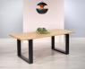 Table rectangulaire Yvan ralise en Chne massif 200x95 Plateau Fixe Plateau chne Naturel Pitement chne bross Noir