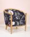 Fauteuil Cabriolet Mathieu ralis en Chne Massif de style Louis Philippe Tissu d'ameublement FSM